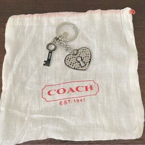 New Coach Heart & Key Bag Charm